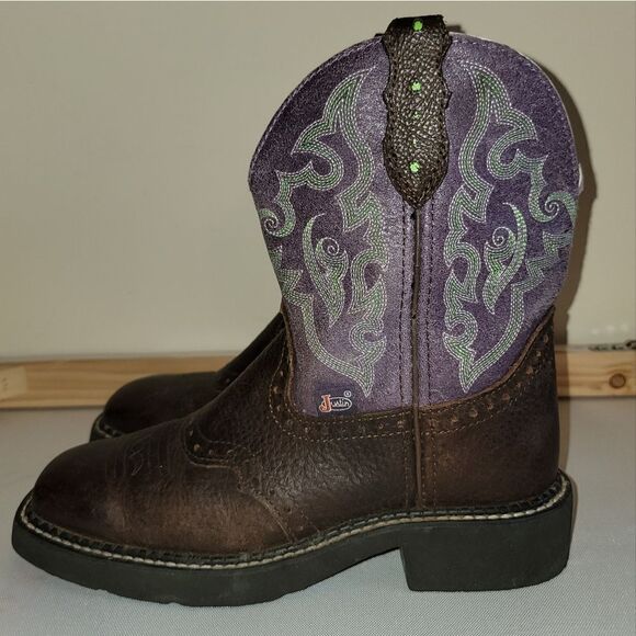 Justin L9612 Ladies Gypsy Western Boot with Copper Kettle Cowhide Foot Size 5.5 - Picture 2 of 12